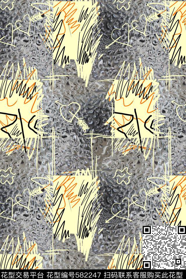 笔触原创写意传统印花华亿平台下载（图片编号: 582247） - 瓦栏（Walan）