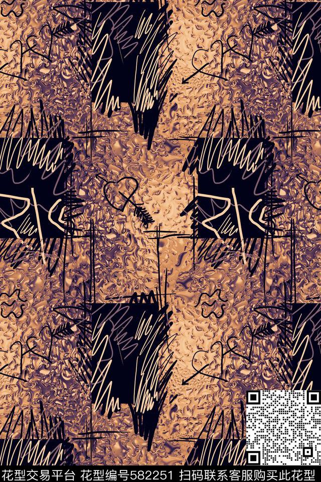 原创写意手绘传统印花华亿平台下载（图片编号: 582251） - 瓦栏（Walan）