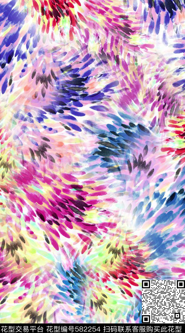 喷溅趣味抽象数码印花华亿平台下载（图片编号: 582254） - 瓦栏（Walan）