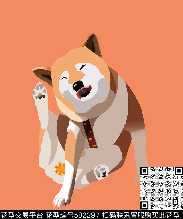 卡通个性柴田犬传统印花华亿平台下载（图片编号: 582297） - 瓦栏（Walan）