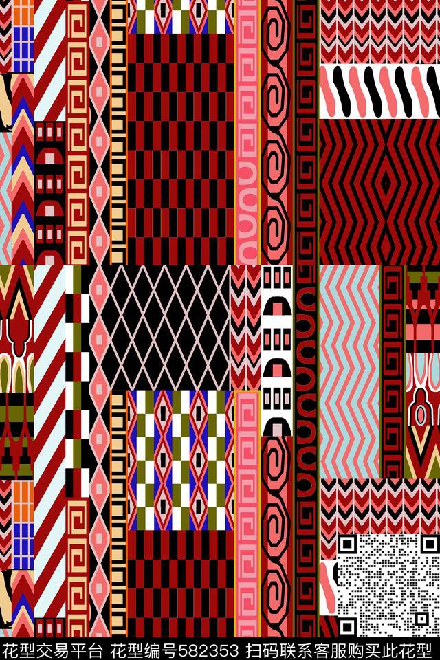 民族风格装饰典雅1花1色传统印花华亿平台下载（图片编号: 582353） - 瓦栏（Walan）