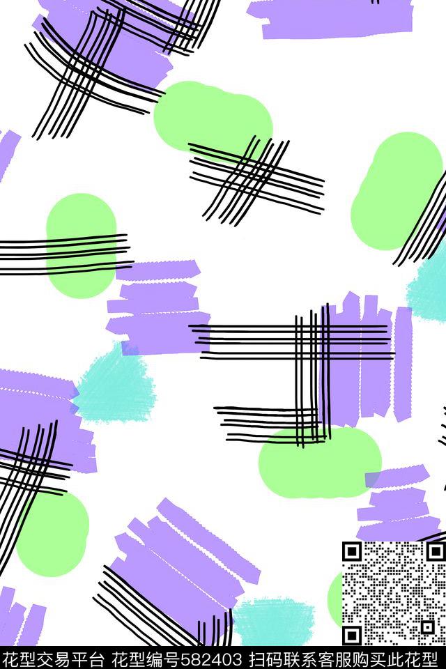 线条几何笔触纹理传统印花华亿平台下载（图片编号: 582403） - 瓦栏（Walan）