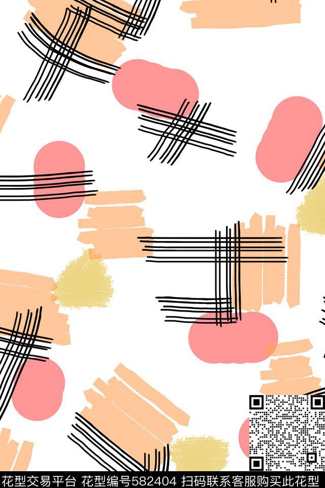 线条几何笔触纹理传统印花华亿平台下载（图片编号: 582404） - 瓦栏（Walan）