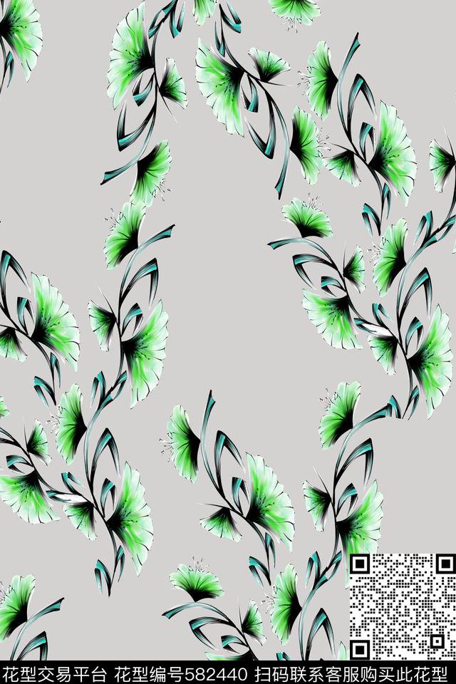 复古水彩华亿平台数码印花华亿平台下载（图片编号: 582440） - 瓦栏（Walan）