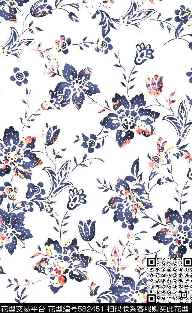矢量花卉高清大图女装传统印花华亿平台下载（图片编号: 582451） - 瓦栏（Walan）