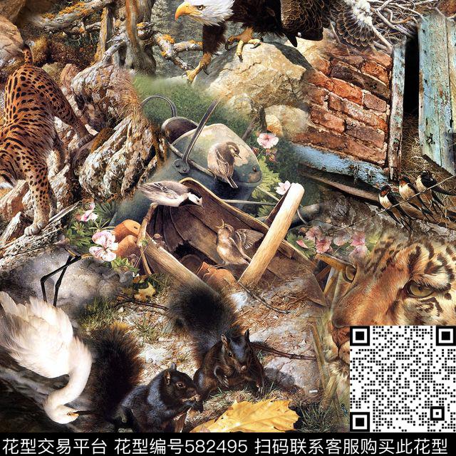 休闲风动物鸟类家禽数码印花华亿平台下载（图片编号: 582495） - 瓦栏（Walan）