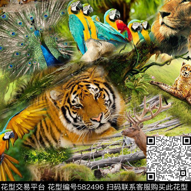 动物纹动物纹路数码印花华亿平台下载（图片编号: 582496） - 瓦栏（Walan）