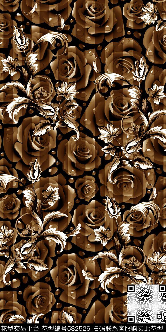 经典男装黑白花纹理数码印花华亿平台下载（图片编号: 582526） - 瓦栏（Walan）