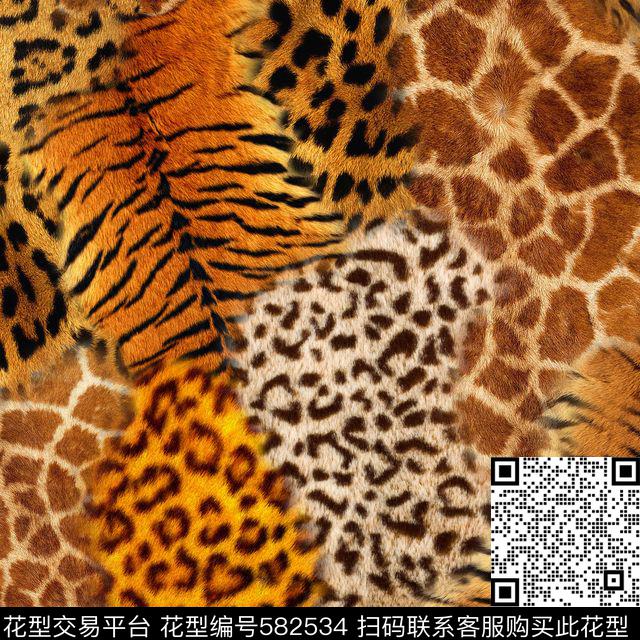 动物纹动物数码印花华亿平台下载（图片编号: 582534） - 瓦栏（Walan）