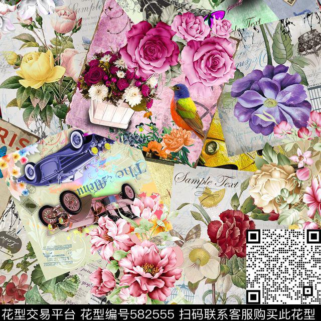 休闲风花卉风景数码印花华亿平台下载（图片编号: 582555） - 瓦栏（Walan）