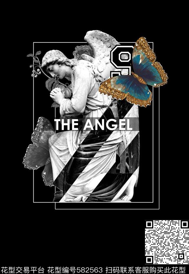 定位手绘花卉石膏人物个性男装数码印花华亿平台下载（图片编号: 582563） - 瓦栏（Walan）