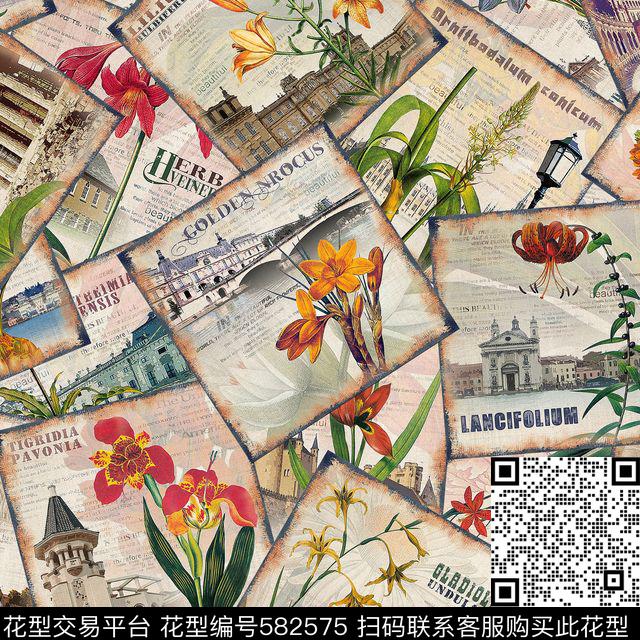 休闲风鸟类花卉数码印花华亿平台下载（图片编号: 582575） - 瓦栏（Walan）