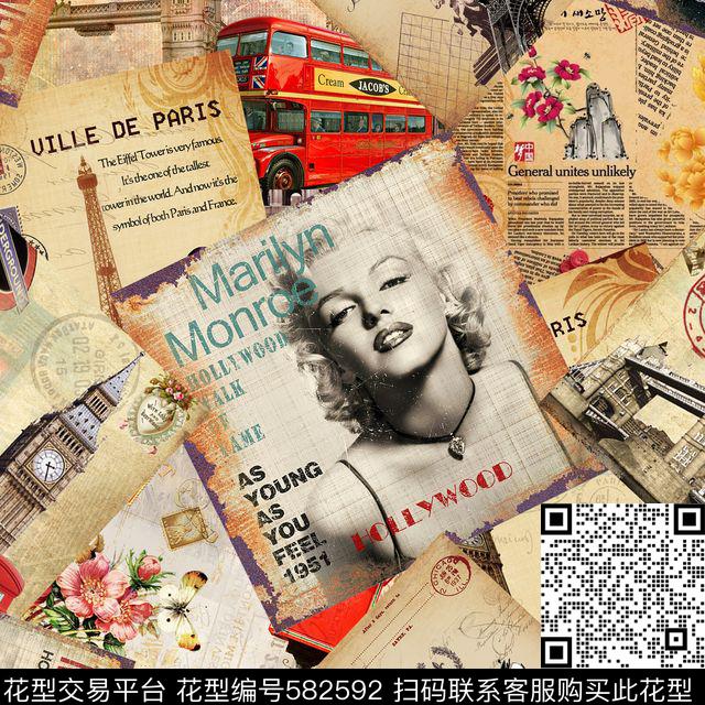 休闲风人物花鸟数码印花华亿平台下载（图片编号: 582592） - 瓦栏（Walan）