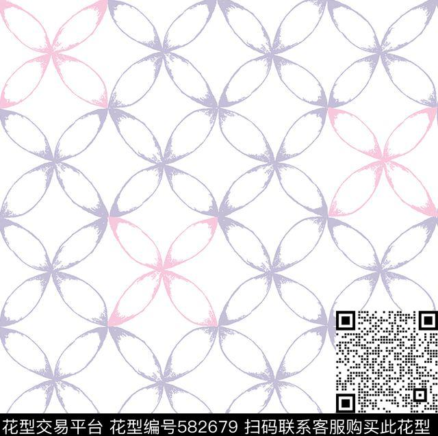 简约几何浅色传统印花华亿平台下载（图片编号: 582679） - 瓦栏（Walan）