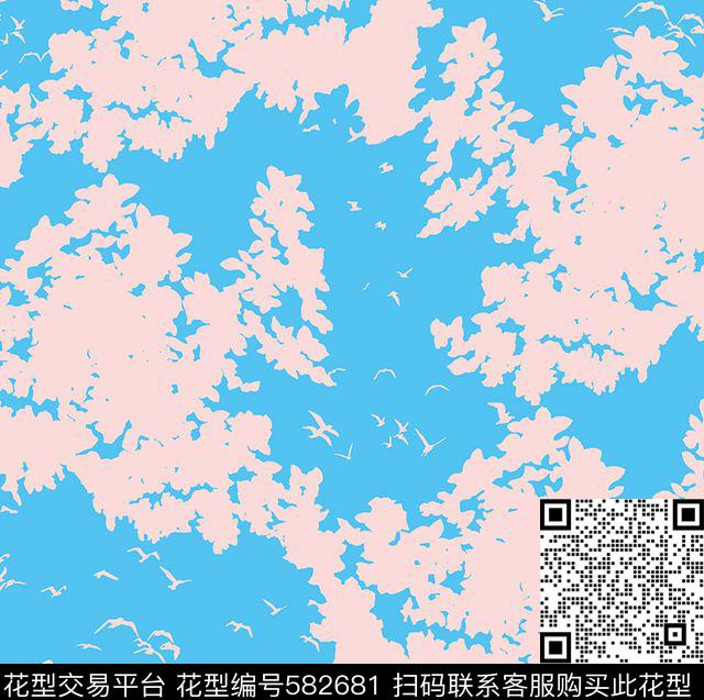 休闲色块蓝色传统印花华亿平台下载（图片编号: 582681） - 瓦栏（Walan）