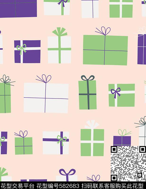 卡通礼盒彩色传统印花华亿平台下载（图片编号: 582683） - 瓦栏（Walan）