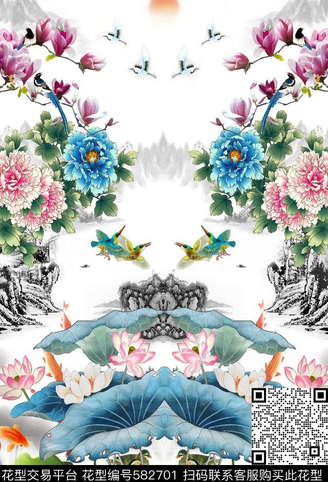 休闲花鸟数码印花华亿平台下载（图片编号: 582701） - 瓦栏（Walan）