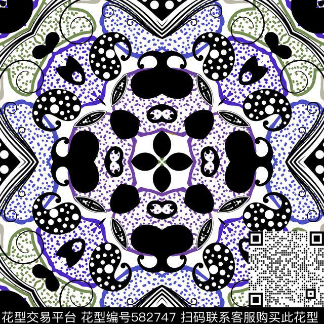 民族佩兹利图案传统印花华亿平台下载（图片编号: 582747） - 瓦栏（Walan）