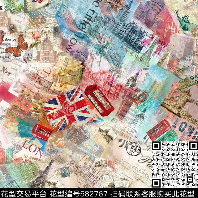 休闲风建筑景观数码印花华亿平台下载（图片编号: 582767） - 瓦栏（Walan）