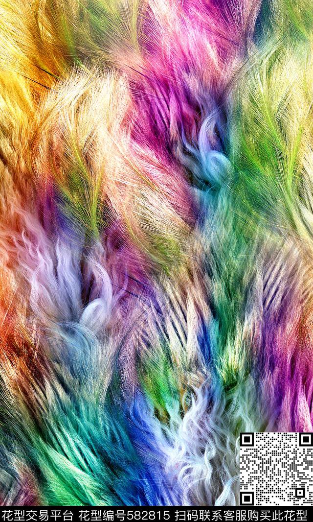 时尚动物皮毛皮草数码印花华亿平台下载（图片编号: 582815） - 瓦栏（Walan）