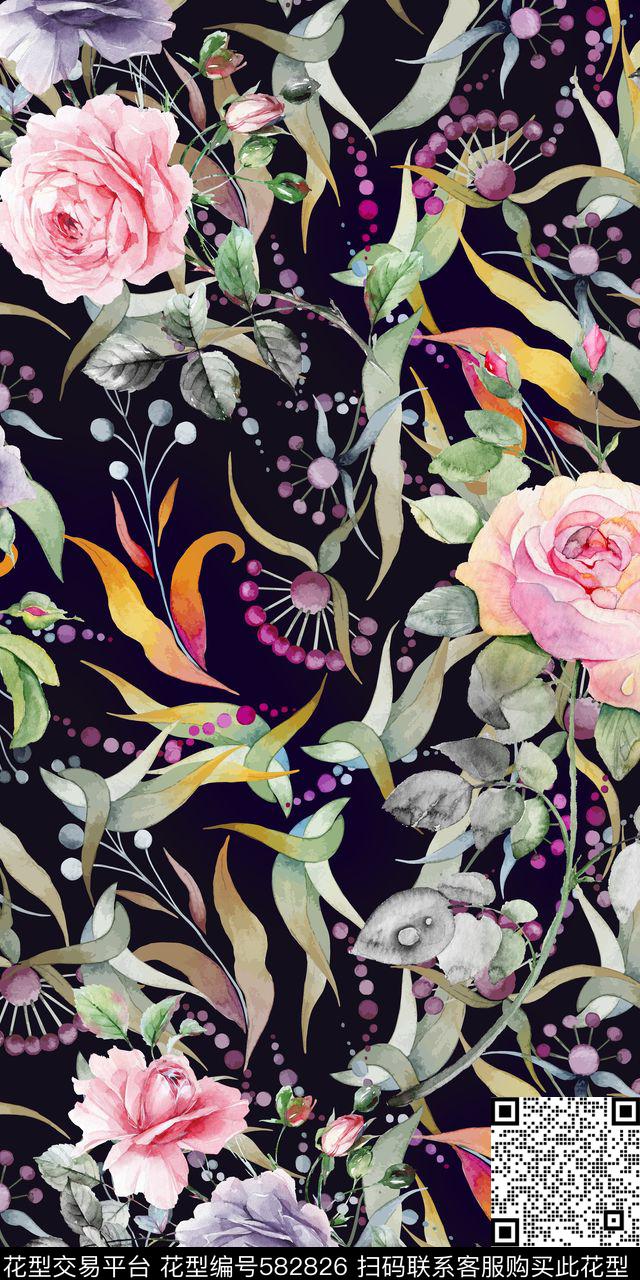 几何花卉城市数码印花华亿平台下载（图片编号: 582826） - 瓦栏（Walan）