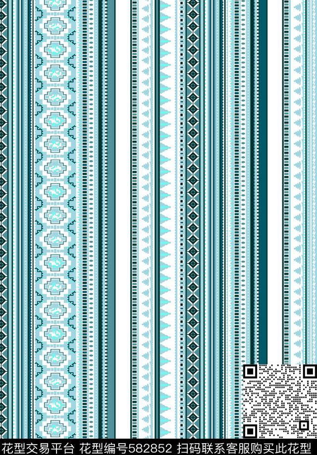 几何线条格子民族风传统印花华亿平台下载（图片编号: 582852） - 瓦栏（Walan）