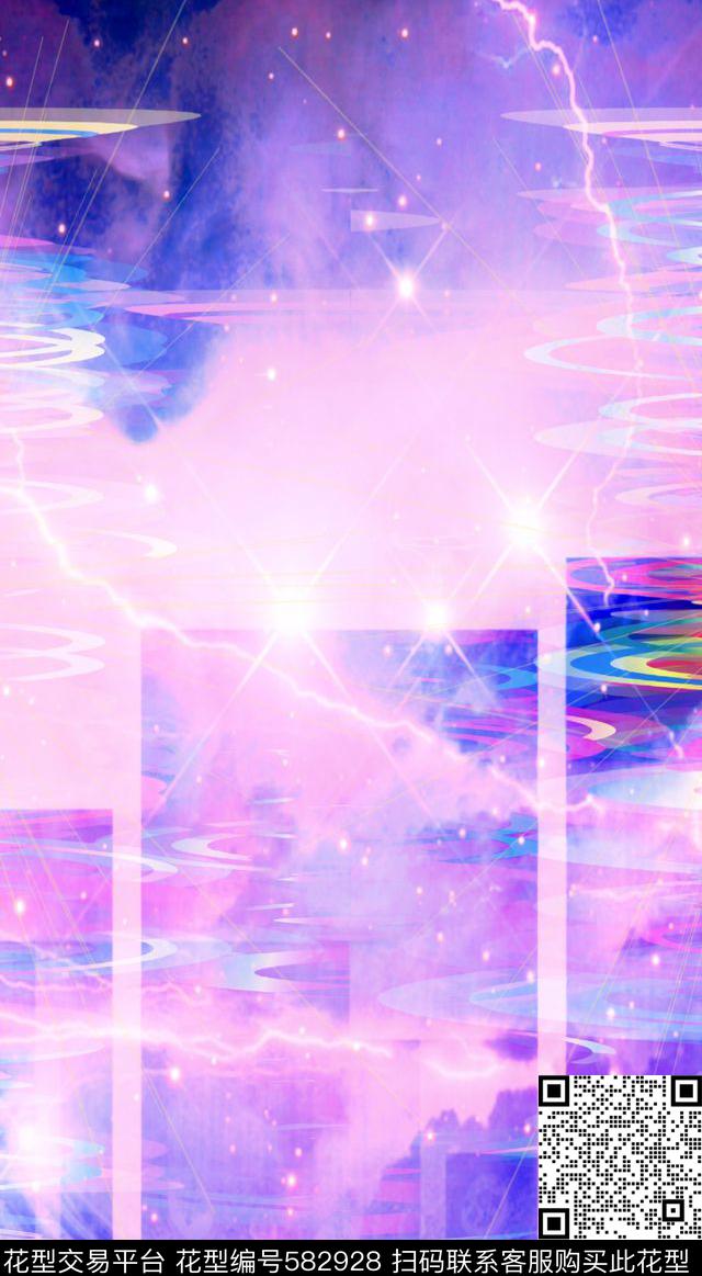 几何拼接破碎色块拼接艺术多彩几何闪电星光数码印花华亿平台下载（图片编号: 582928） - 瓦栏（Walan）