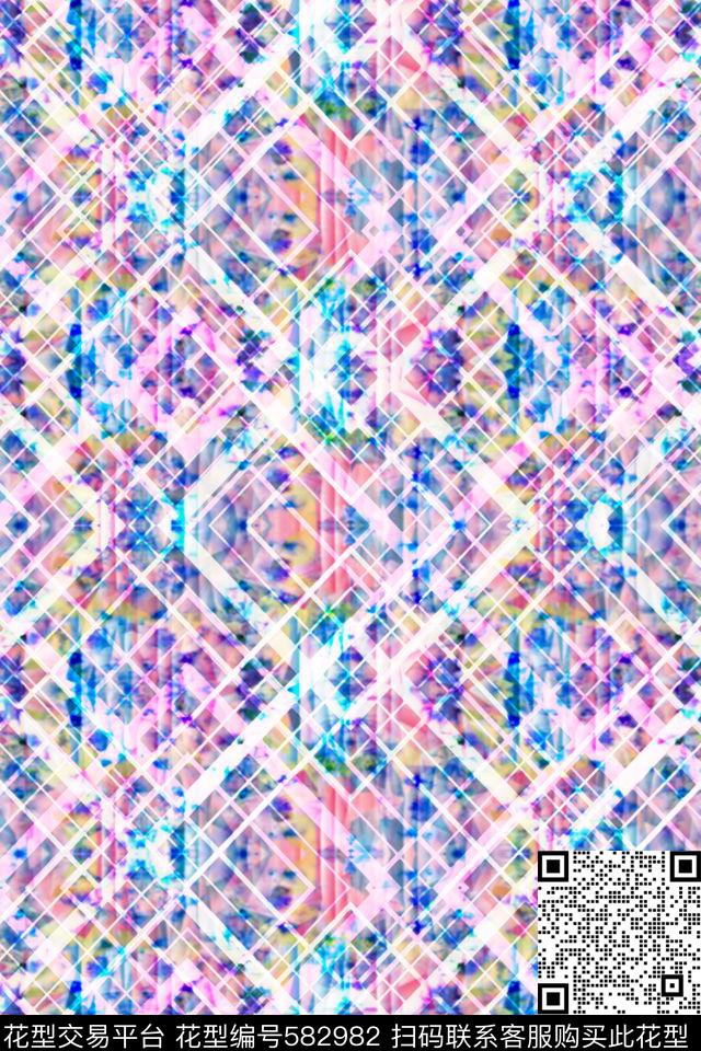 休闲几何拼接破碎色彩拼接数码印花华亿平台下载（图片编号: 582982） - 瓦栏（Walan）