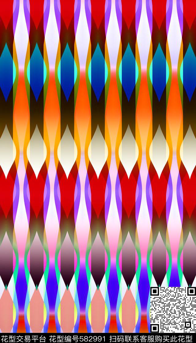 渐变、对称、民族感数码印花华亿平台下载（图片编号: 582991） - 瓦栏（Walan）