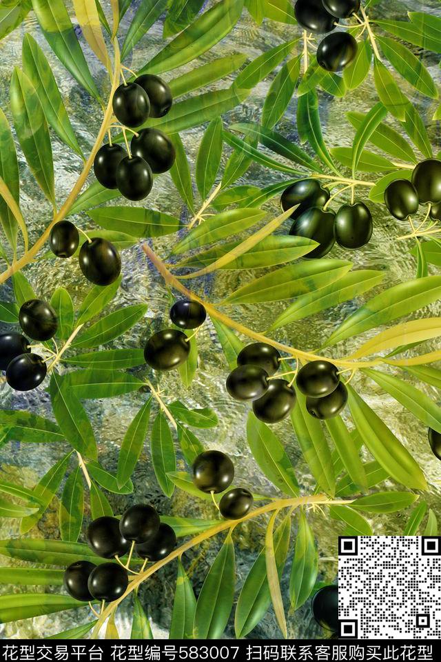 热带雨林叶子果实数码印花华亿平台下载（图片编号: 583007） - 瓦栏（Walan）