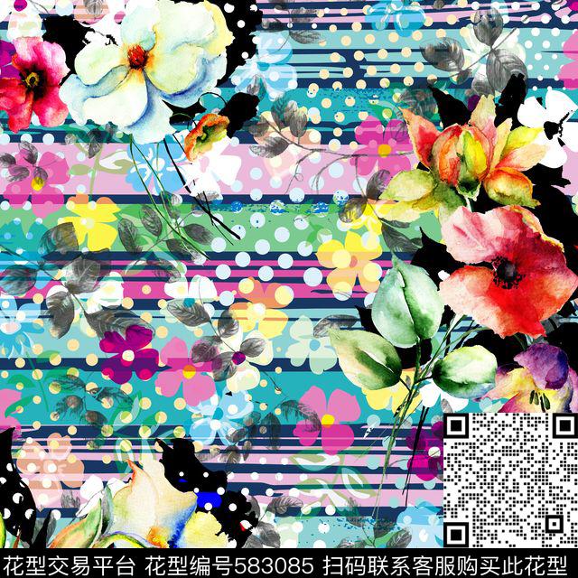 花卉数码华亿平台数码印花华亿平台下载（图片编号: 583085） - 瓦栏（Walan）