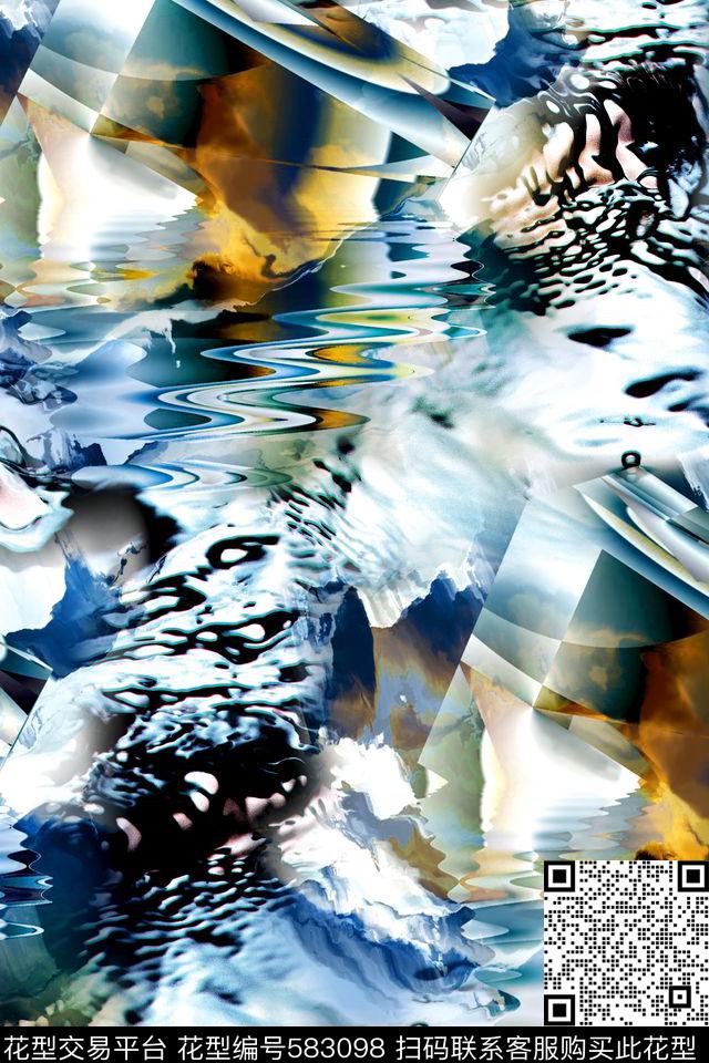 动感数码几何数码印花华亿平台下载（图片编号: 583098） - 瓦栏（Walan）