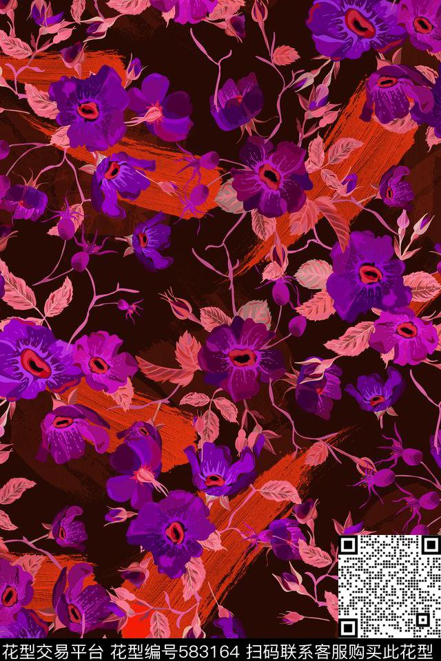 民族风拉丁花卉南美风格传统印花华亿平台下载（图片编号: 583164） - 瓦栏（Walan）