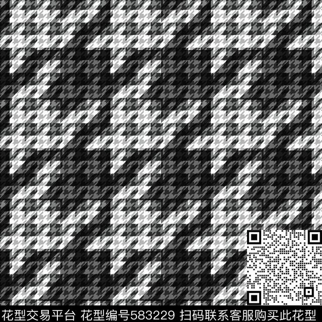 千鸟格重叠时尚格子传统印花华亿平台下载（图片编号: 583229） - 瓦栏（Walan）
