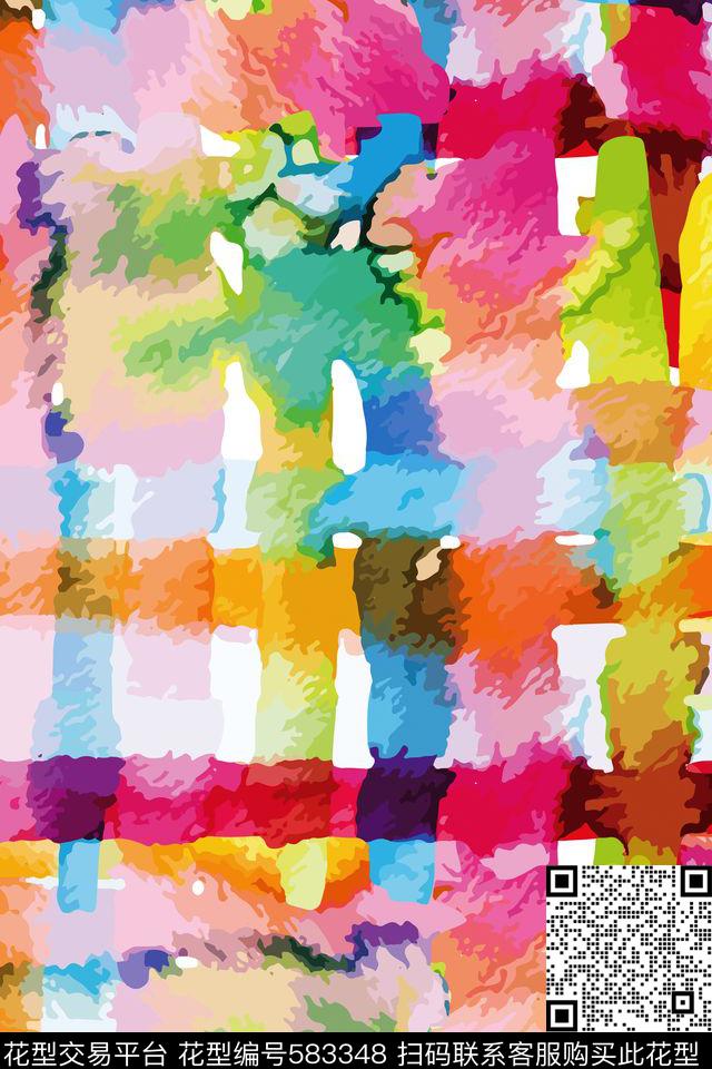 手绘抽象水彩水墨花纹欧美抽象H【抽象】抽象数码印花华亿平台下载（图片编号: 583348） - 瓦栏（Walan）