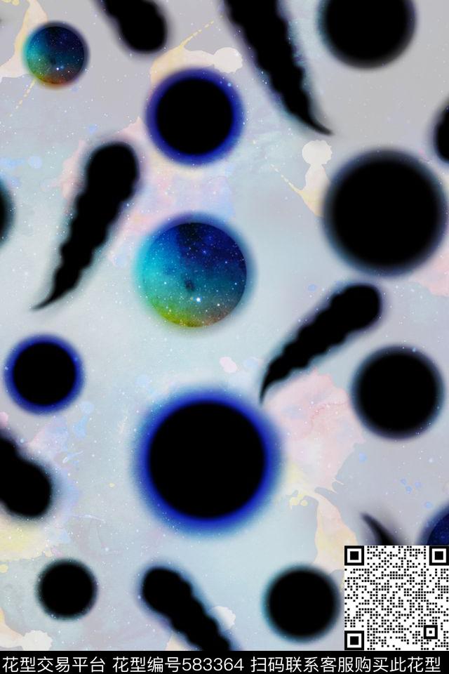 不规则几何圆点3D立体数码印花华亿平台下载（图片编号: 583364） - 瓦栏（Walan）