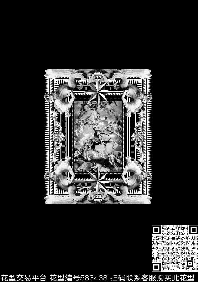 黑白灰数码印花石膏像数码印花华亿平台下载（图片编号: 583438） - 瓦栏（Walan）