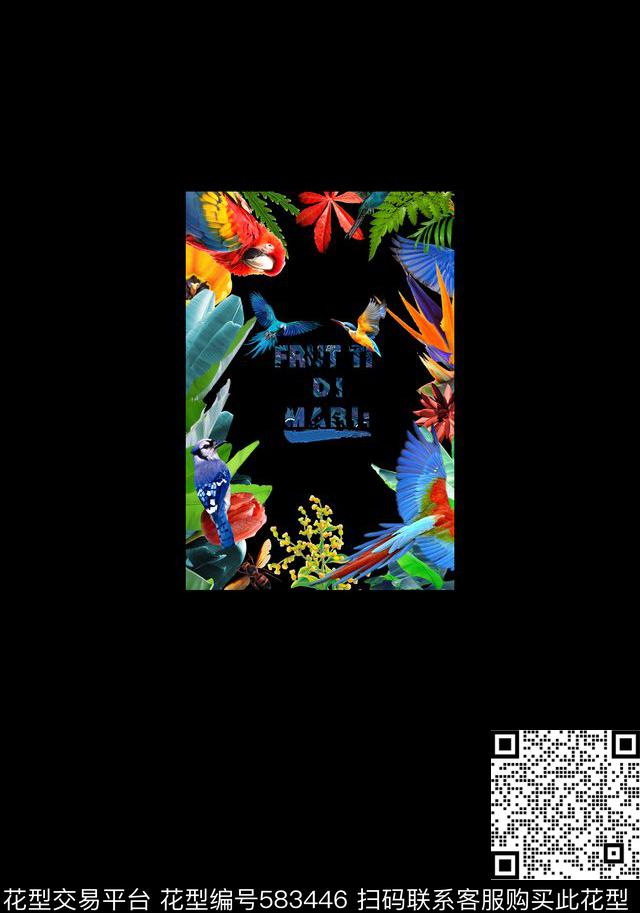 数码印花花鸟数码印花华亿平台下载（图片编号: 583446） - 瓦栏（Walan）