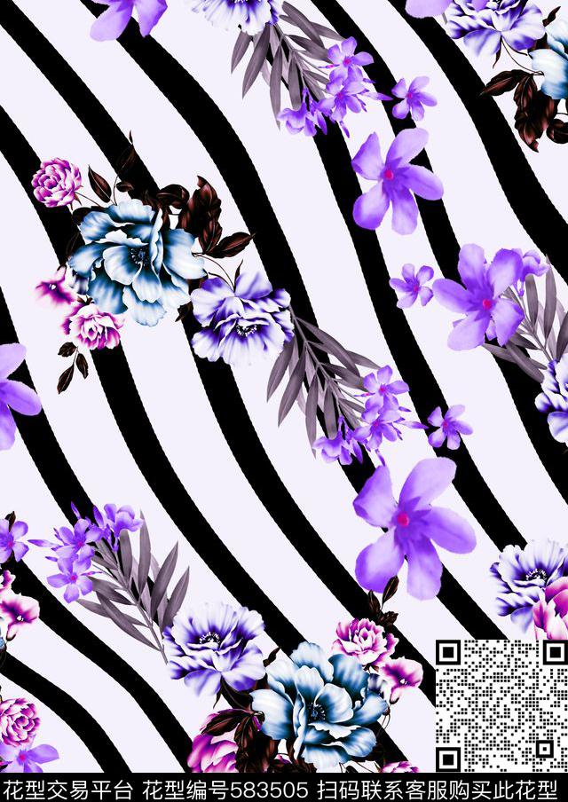都市花卉线条传统印花华亿平台下载（图片编号: 583505） - 瓦栏（Walan）