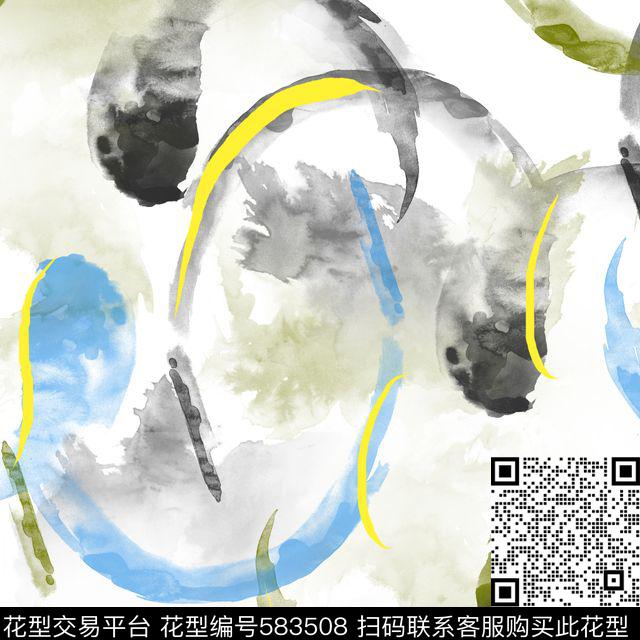 手绘肌理笔触数码印花华亿平台下载（图片编号: 583508） - 瓦栏（Walan）