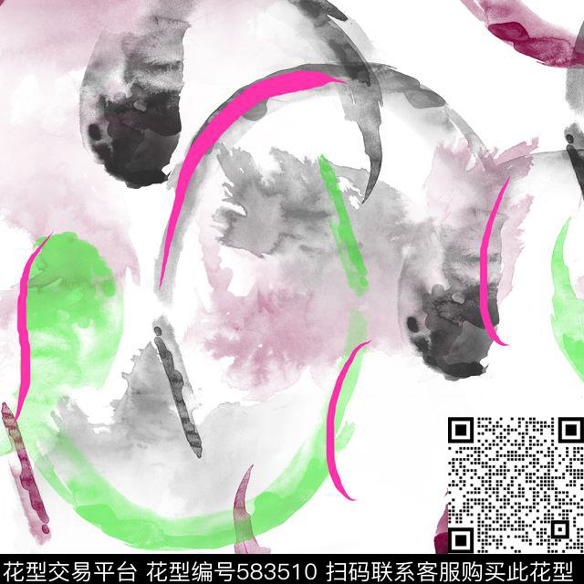 手绘肌理笔触数码印花华亿平台下载（图片编号: 583510） - 瓦栏（Walan）