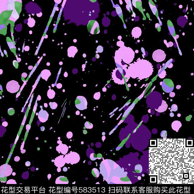 趣味波点水彩传统印花华亿平台下载（图片编号: 583513） - 瓦栏（Walan）