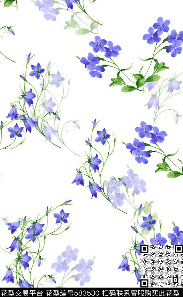 小花潮流女装家纺数码印花华亿平台下载（图片编号: 583530） - 瓦栏（Walan）