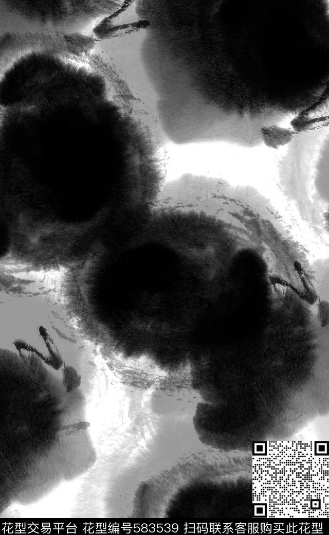 水墨中国风潮流连衣裙数码印花华亿平台下载（图片编号: 583539） - 瓦栏（Walan）