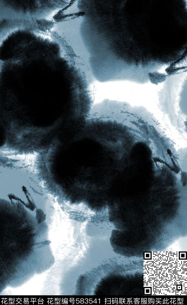 水墨中国风潮流连衣裙数码印花华亿平台下载（图片编号: 583541） - 瓦栏（Walan）