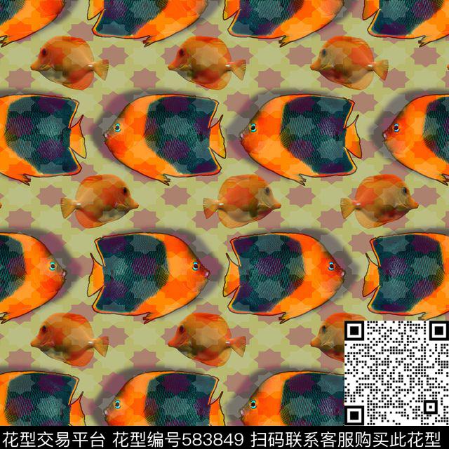 自然风光鱼儿机理底数码印花华亿平台下载（图片编号: 583849） - 瓦栏（Walan）