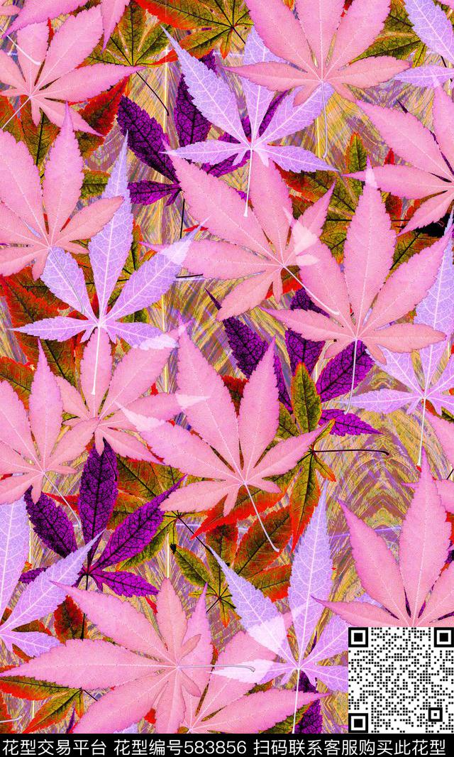 热带雨林风落叶地表机理数码印花华亿平台下载（图片编号: 583856） - 瓦栏（Walan）