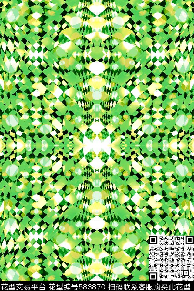 抽象几何幻觉数码印花华亿平台下载（图片编号: 583870） - 瓦栏（Walan）