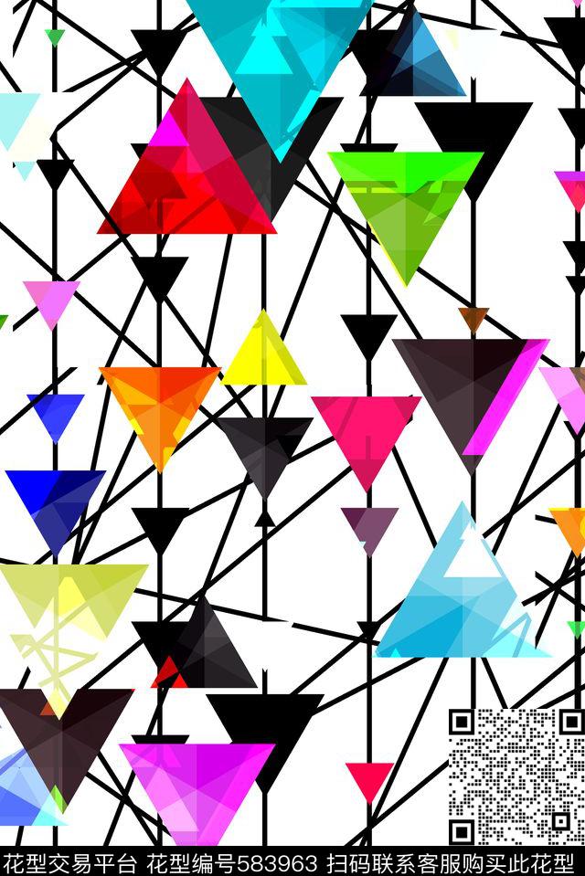 抽象箭头炫彩传统印花华亿平台下载（图片编号: 583963） - 瓦栏（Walan）