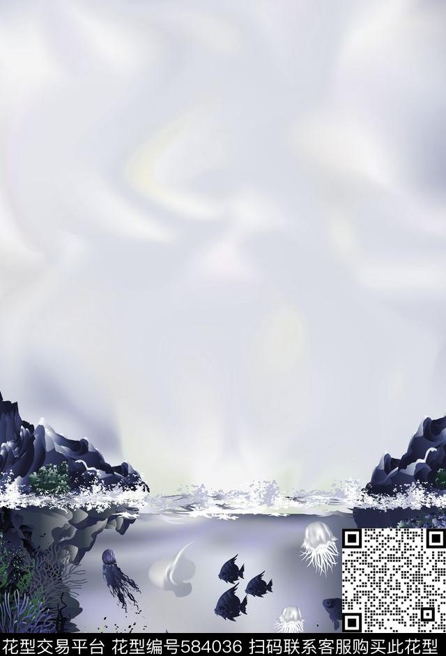 海底世界风景男装T恤数码印花华亿平台下载（图片编号: 584036） - 瓦栏（Walan）